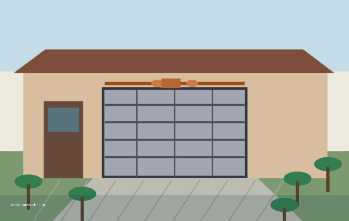 Garage door torsion spring gap check at a Sanford home